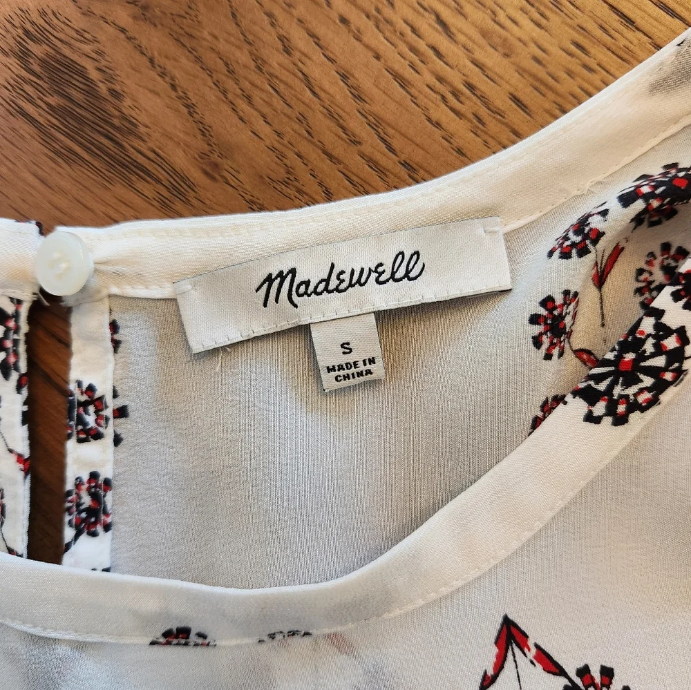 Madewell 100% Silk Vinefloral Top with Border - Picture 5 of 8